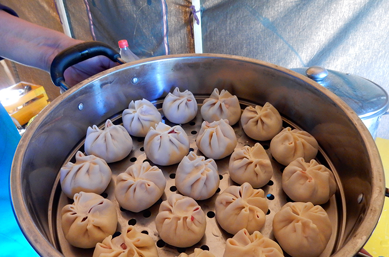 Mongolian traditional meal dumplings (Buuz)